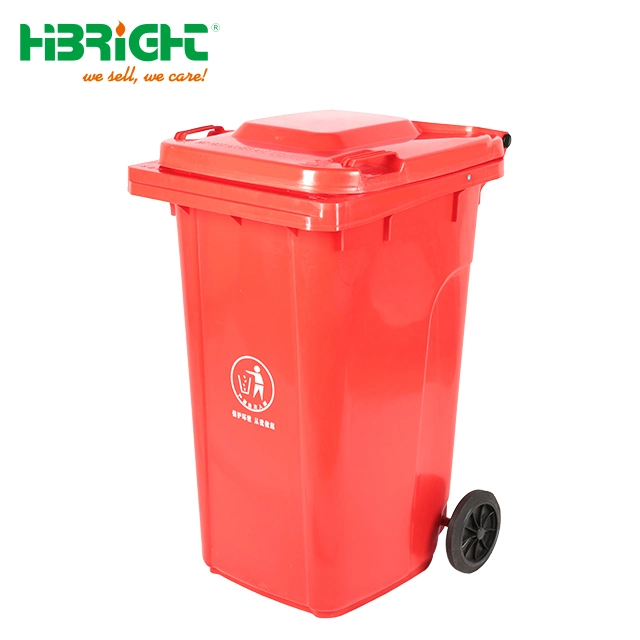 Big Capacity Colourful HDPE Plastic with Wheels Supermarket Trash Container