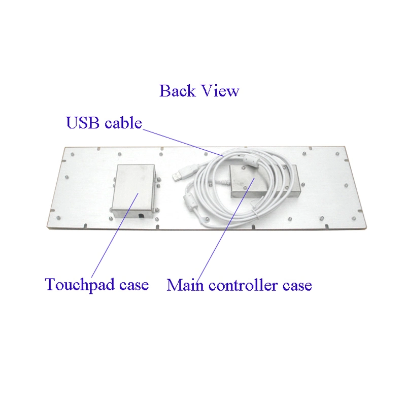 Teclado industrial robusto de montagem em painel com teclas completas e trackpad Rato