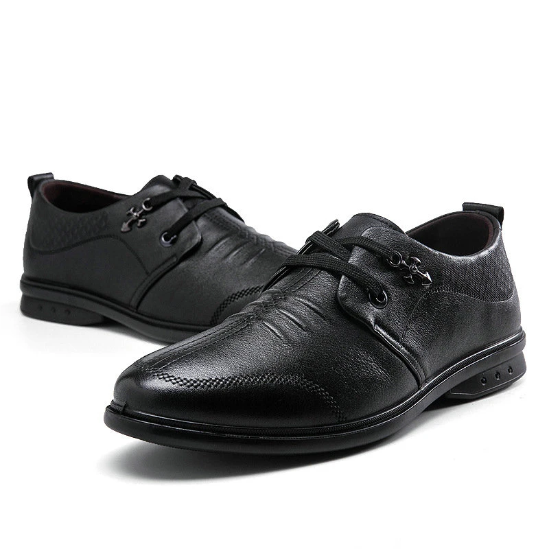 Classic Black Lace up Leather Lining Modern Oxford Shoes Business Formal Casual Shoes Esg13984