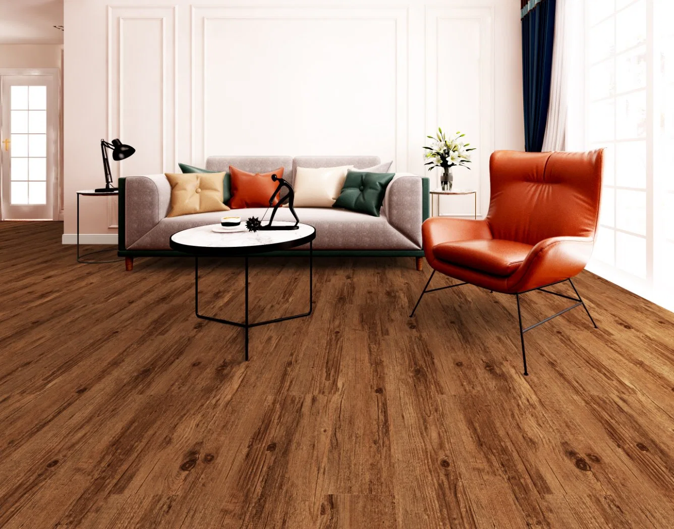 Virgem de grãos de madeira natural de pisos de vinil Cep piso piso de PVC