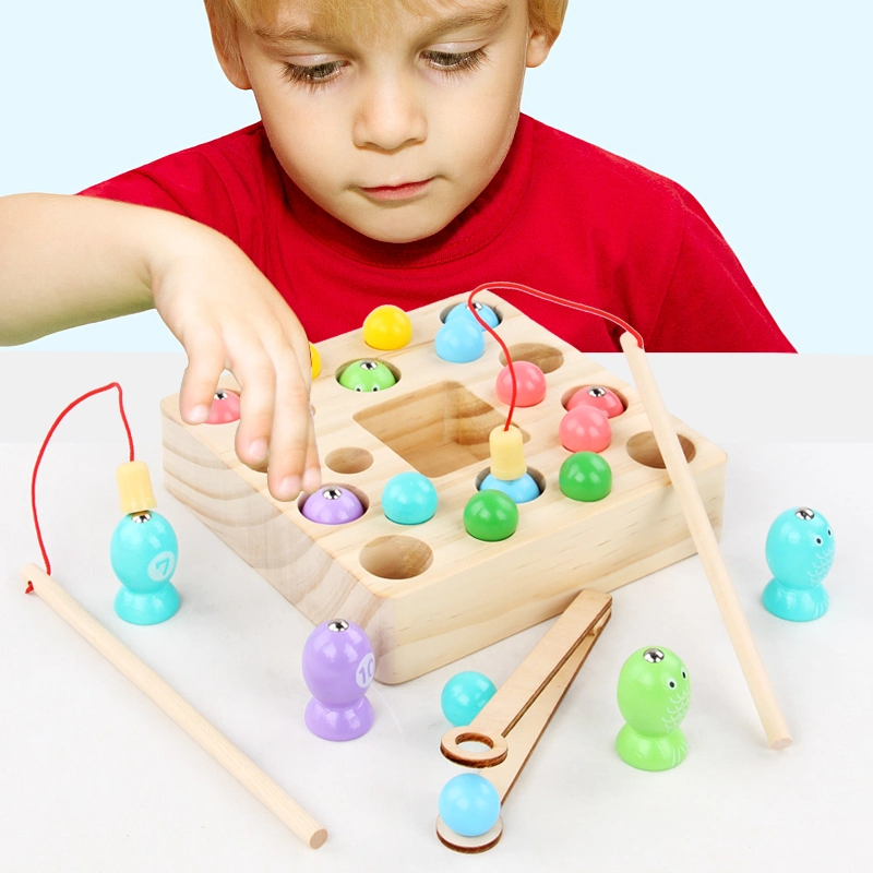Wooden Toy Fishing Game Classical Kids Education