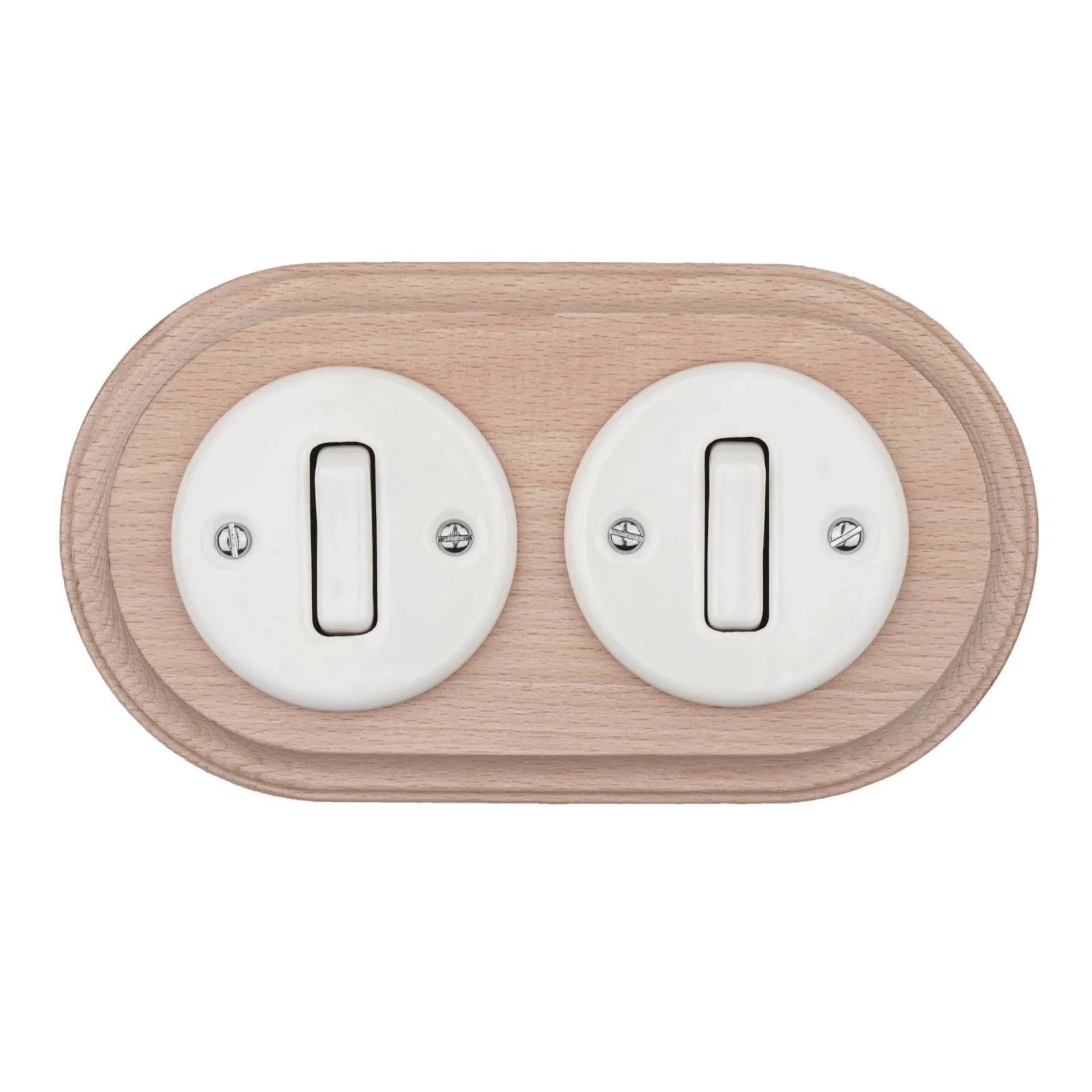 Roker Switch 2 pista de doble marco de madera para interruptores de pared empotradas y tomas de corriente con CE