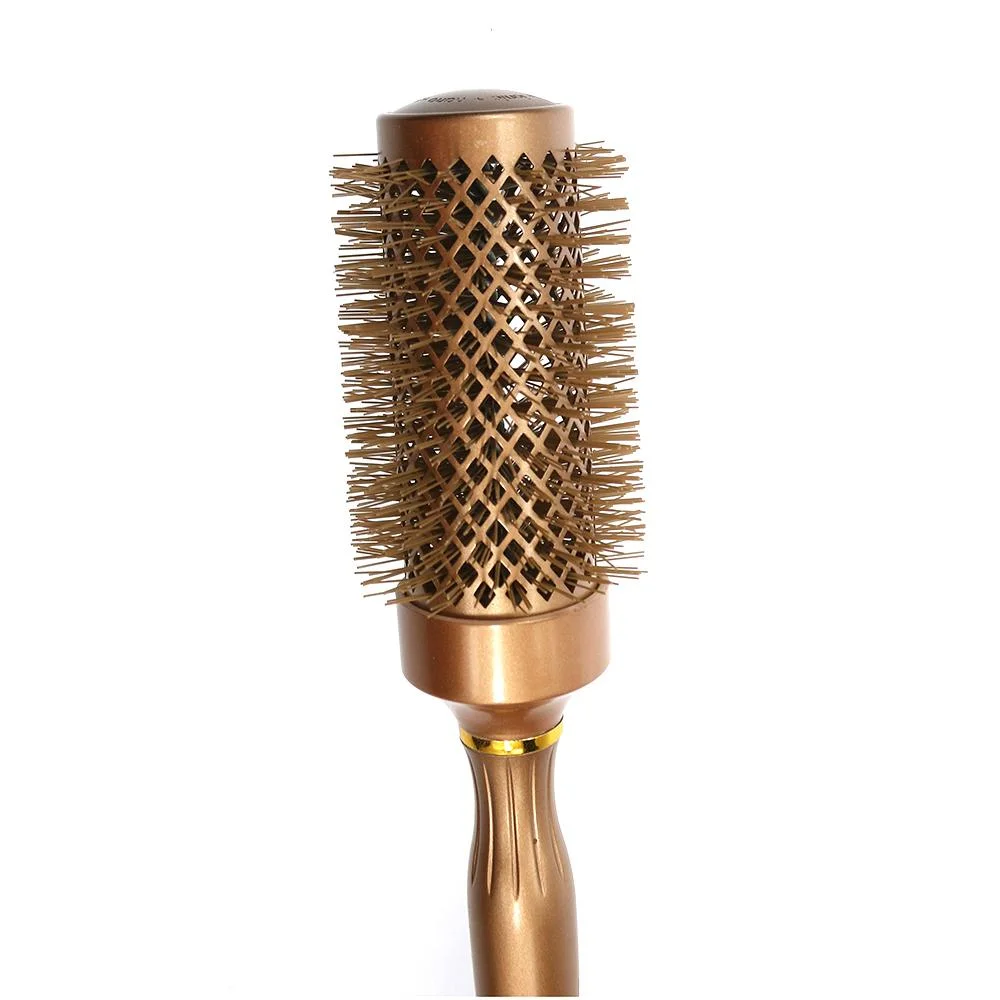 Professional Hair Brush Dryer Private Label Heat Control Ceramic Hair Straightening Brush for Salon