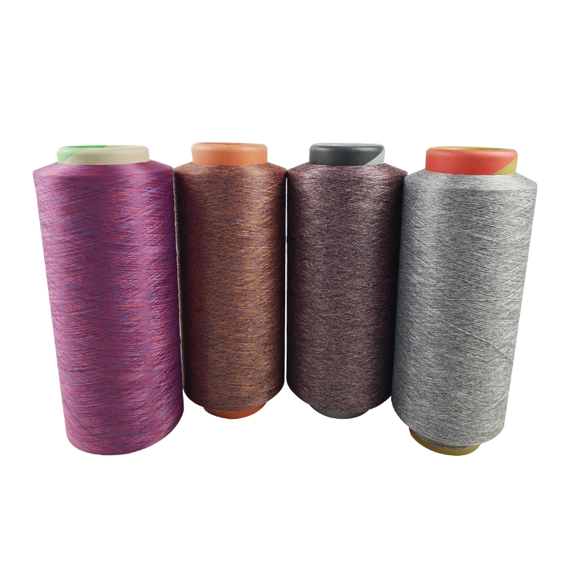 Yarn AB Yarn بمزيج ألوان 100% بوليستر Yarn AB Yarn لـ 75/72/2 مرق سلس