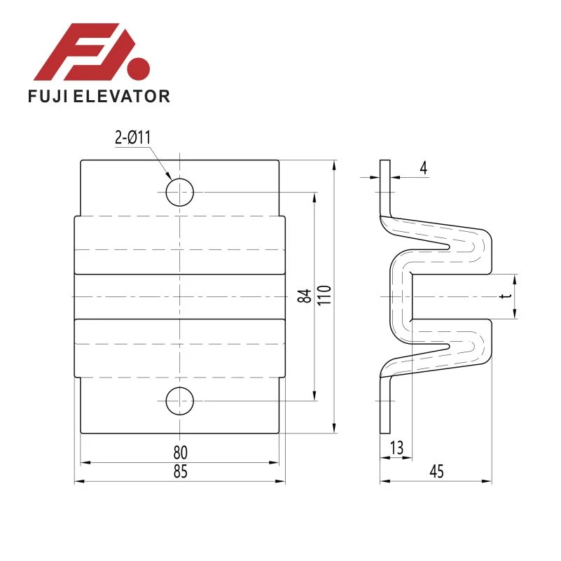 W Jefe de la Mitsubishi Ascensor Camisa Fjgs zapata guía-L002 10/16mm