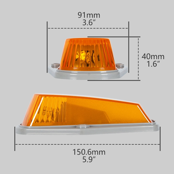 Amber Roof Running Top Light, Warning Light, Cab Top Marker Light