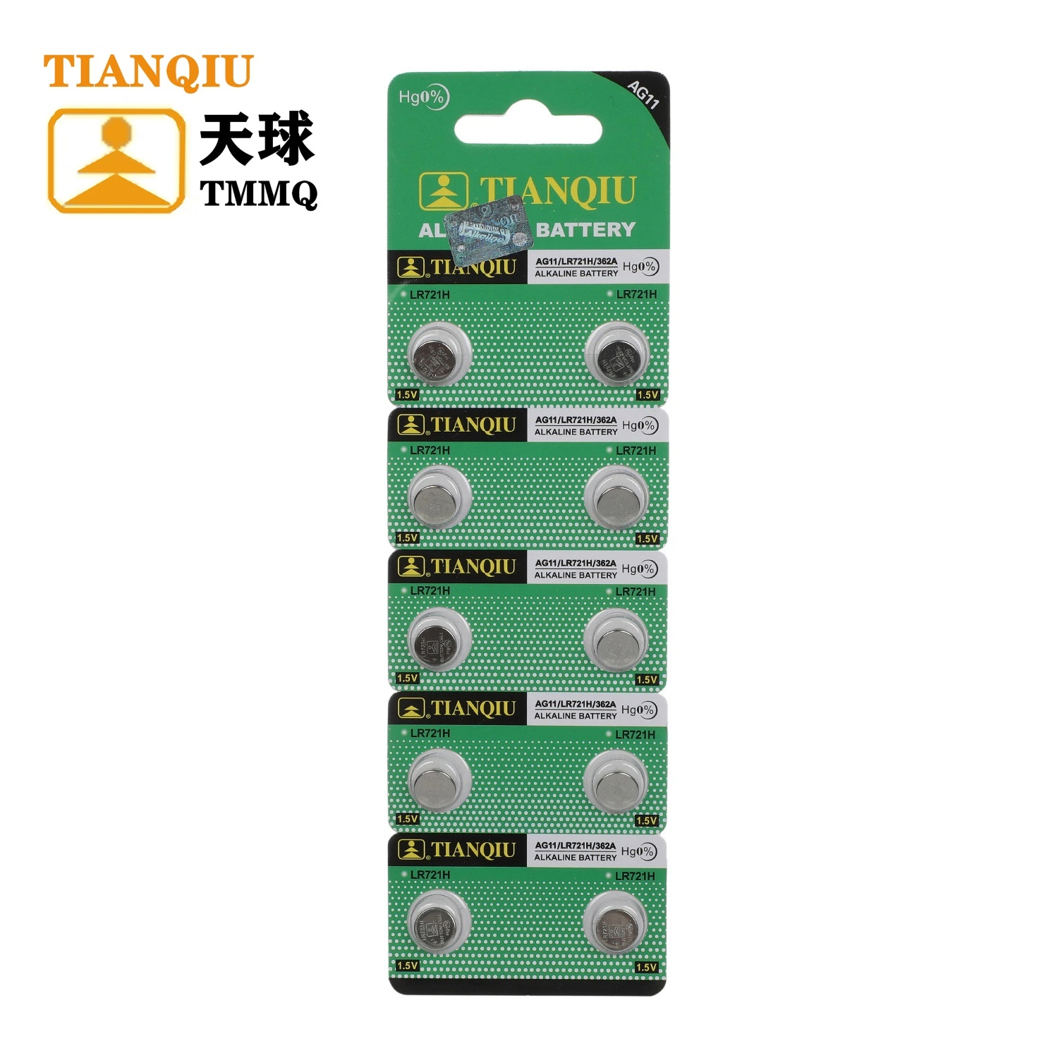 بطارية Tianqiu AG11 قلوية Lr721 Watch 1.5 V Button Cell Dry Battery ريلوج بيلااس