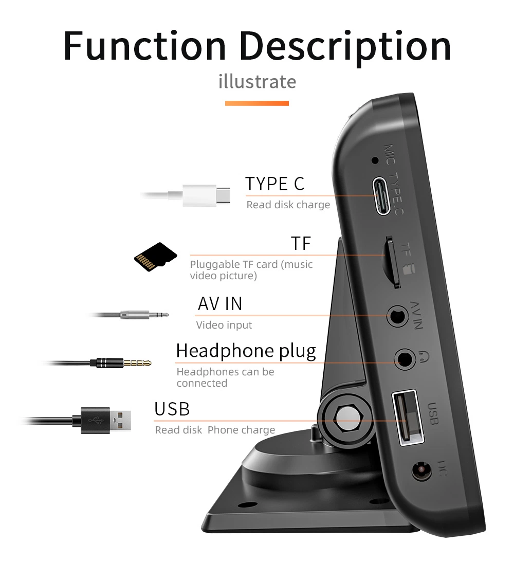 Nova chegada barato multitoque Suporte Manual do Utilizador Car MP5 Player