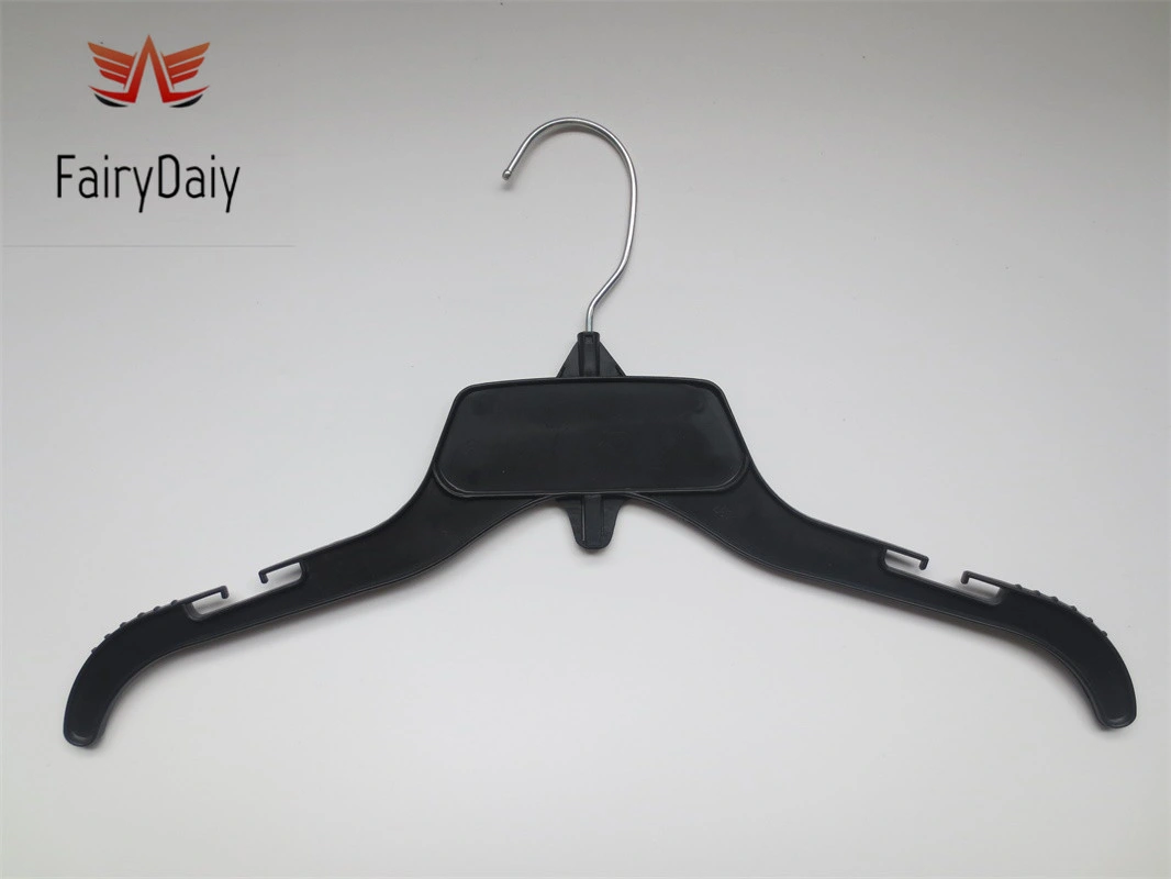 Vics 484 Black Plastic Hangers with Rotating Metal Hook and Notches for Straps, Great for Shirts/Coat/ Suit/ Skirt /Dress/ Clothes Wooden /Metal Hangers