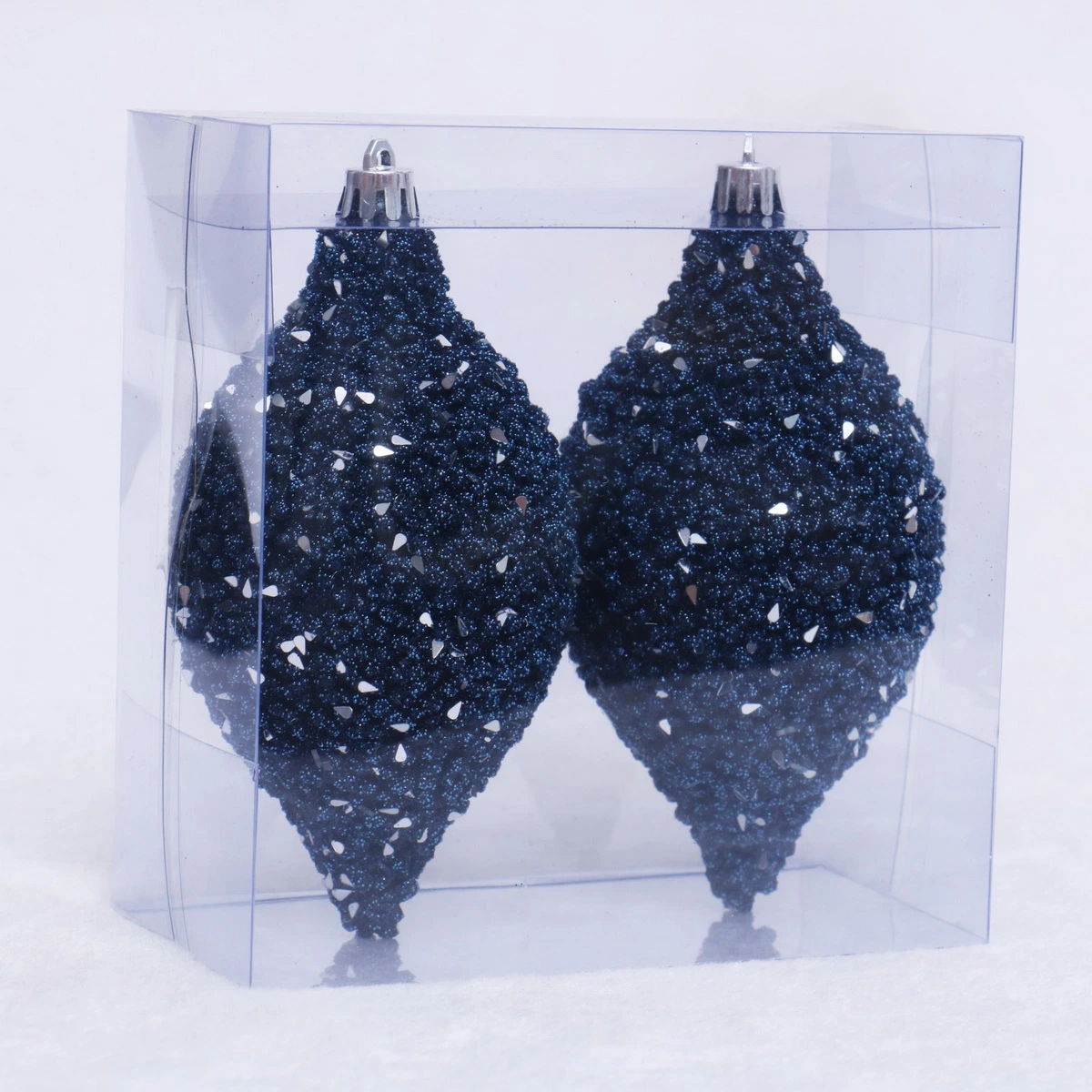 New Design Dark Blue Plastic Decorations for Christmas Trees and Home Decor