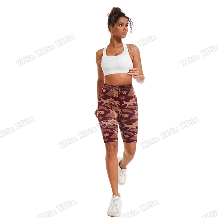 OEM High Wear Fitness Deportes ropa Pocket mujeres running Yoga Use pantalones cortos