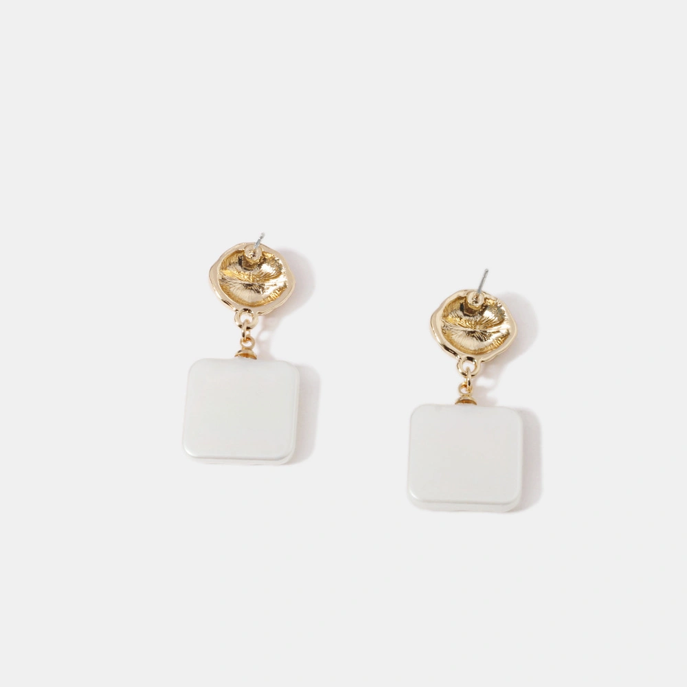 Nuevos Pendientes de aguja de plata S925 Korean Geometric simple Pearl Pendientes