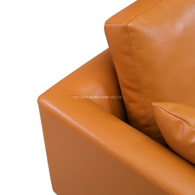 Sunlink Foshan Factory Quality Modern Italian Home Sleeper Corner Leather Sofa Living Room Furniture