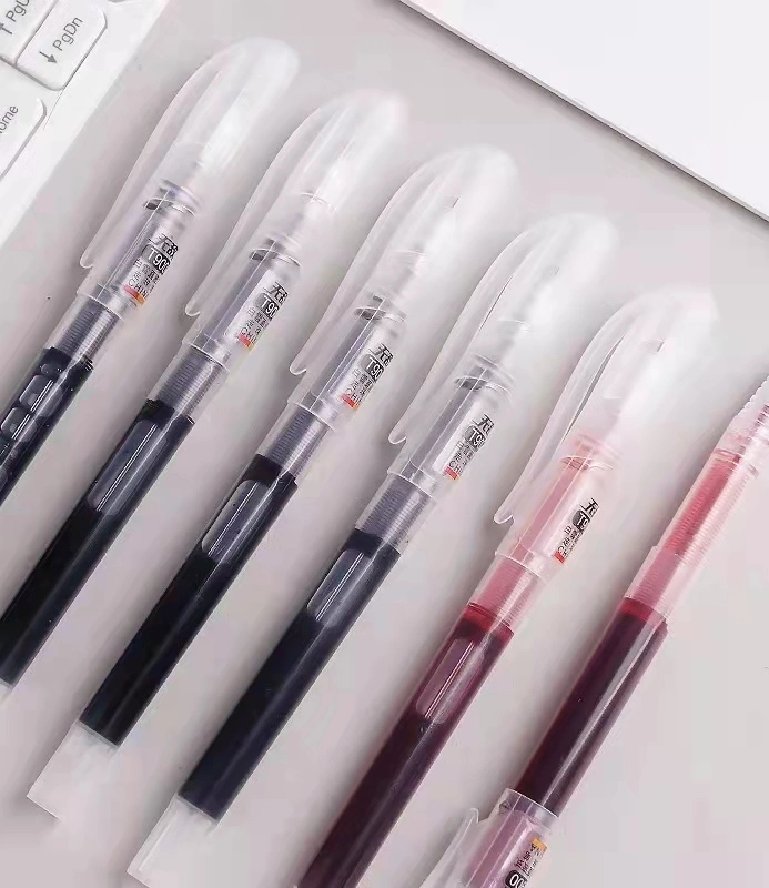 Office Supply Snowhite Plastic Disposable Roller Ball Pen Quick Dry Gel Ink Super Long Writing Pen Blue Ink Pen