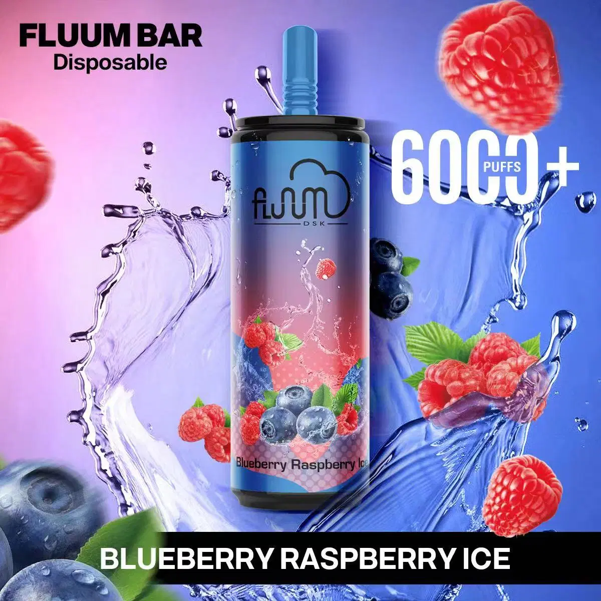 New Product Vape Pod Fluum 6000puff Electronic Cigarette Fruit Flavor E-Cigarette Disposable Vape with Rubber Drip Tip
