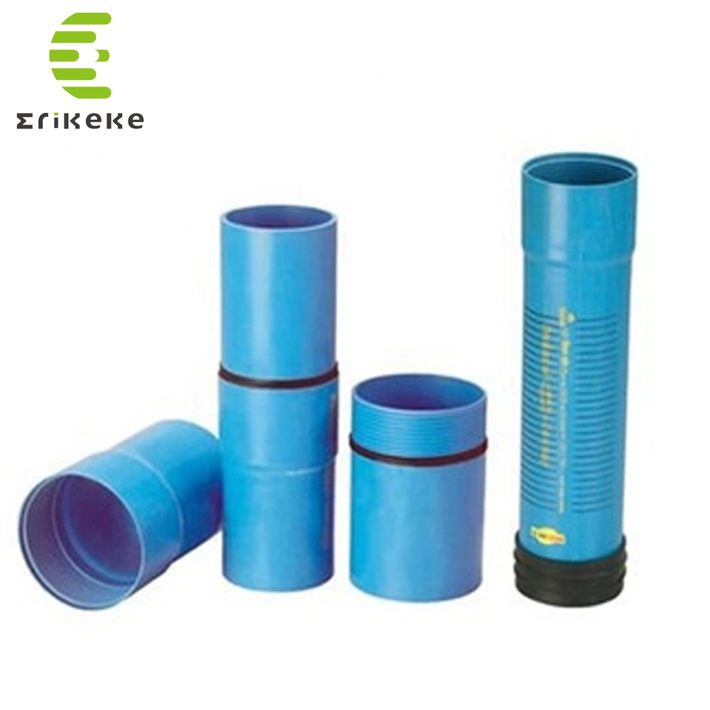 PVC-Brunnen Gehäuse und Bildschirm Rohr Blue Schedule gefürchtete Drop Pipe Socket End und bündig Gewinde Ende für Afrika, Europa