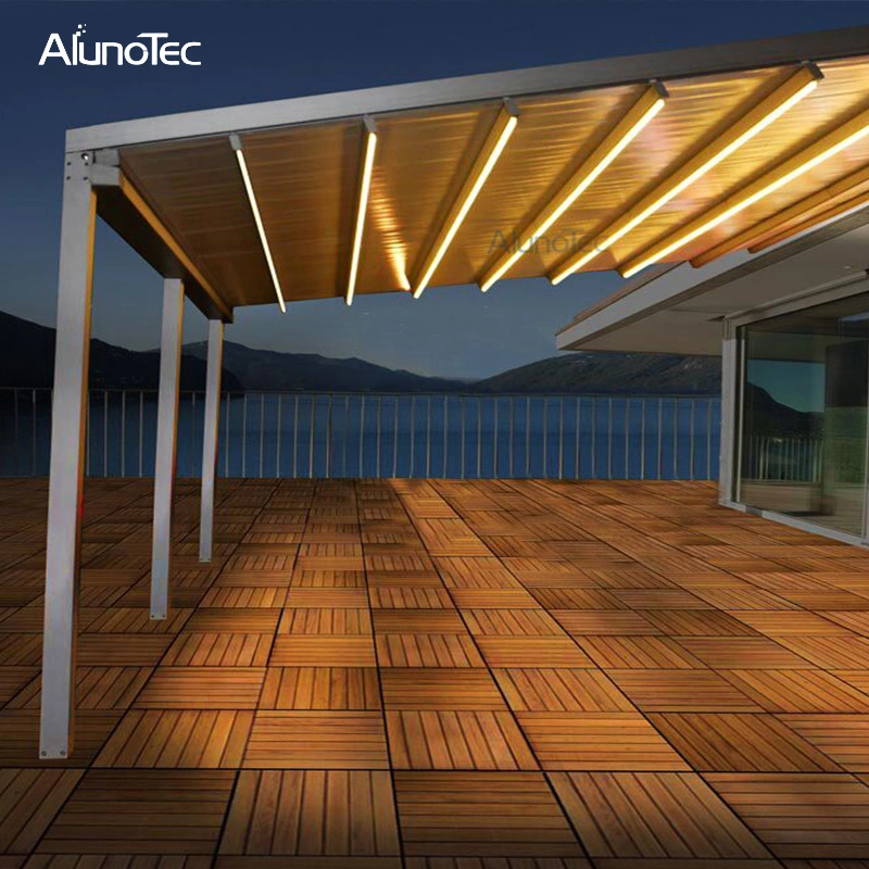 AlunoTec Awning Retracted Pergola Garden Patio Awning for Living Space