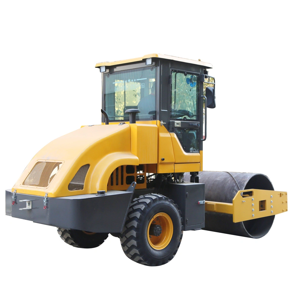 Small Vibratory Roller with Double Steel Wheels Engineering Lawn Compactor Seat Driving Roller