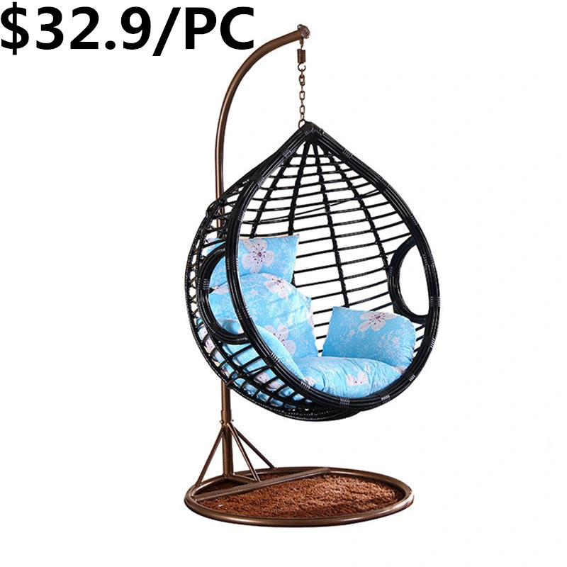 Outdoor Furniture Patio Rattan Wicker Egg Shaped Hanging Swing Chair