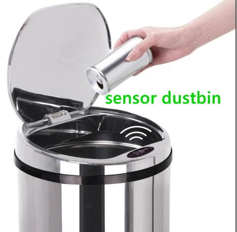 Smart Motion Touchless Trash Can Infrared Sensor Stainless Steel Rubbish Bin Kitchen Office Dustbin