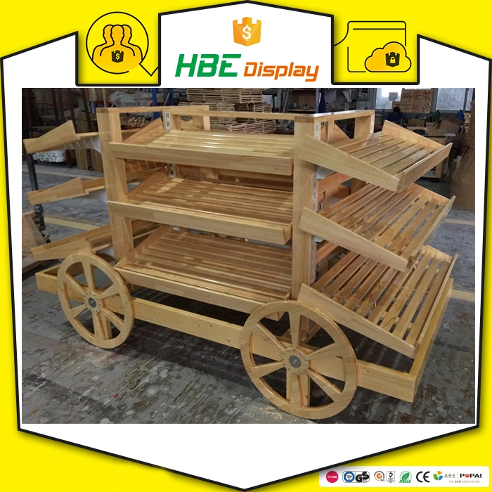 Customized Commercial Wood Bakery Display Stand Rack