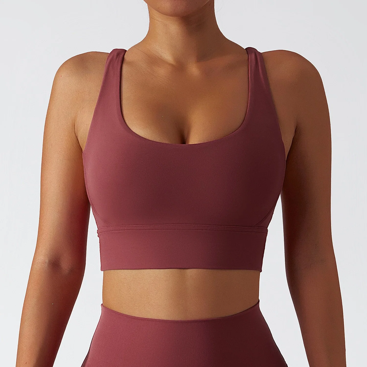 Nuevo estilo sin costuras ropa de gimnasio para señoras Sujetador deportivo Elastic Fitness Yoga Deportes Bras Crop