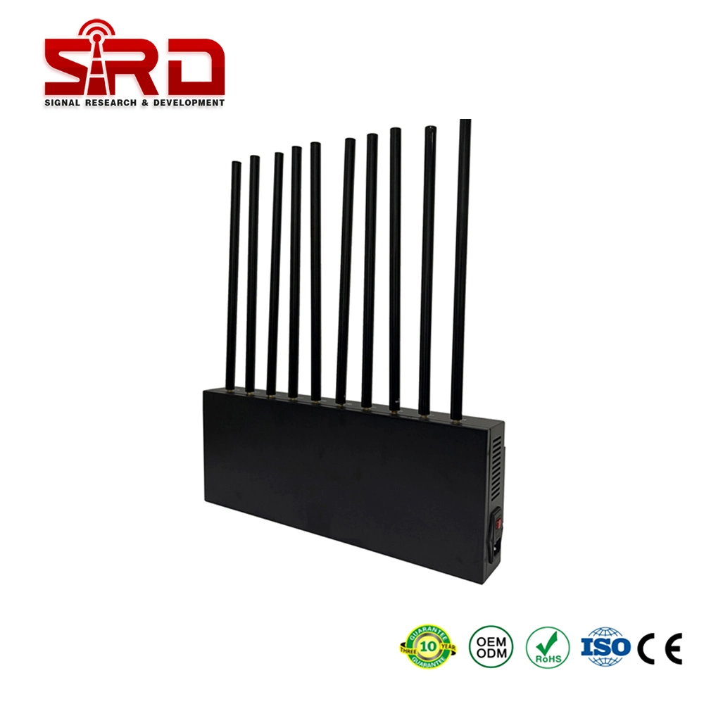 Bluetooth GPS Network 8-10W Desktop 10 Antennas Universal 3G 4G 50-150 Meters Signal Jammer