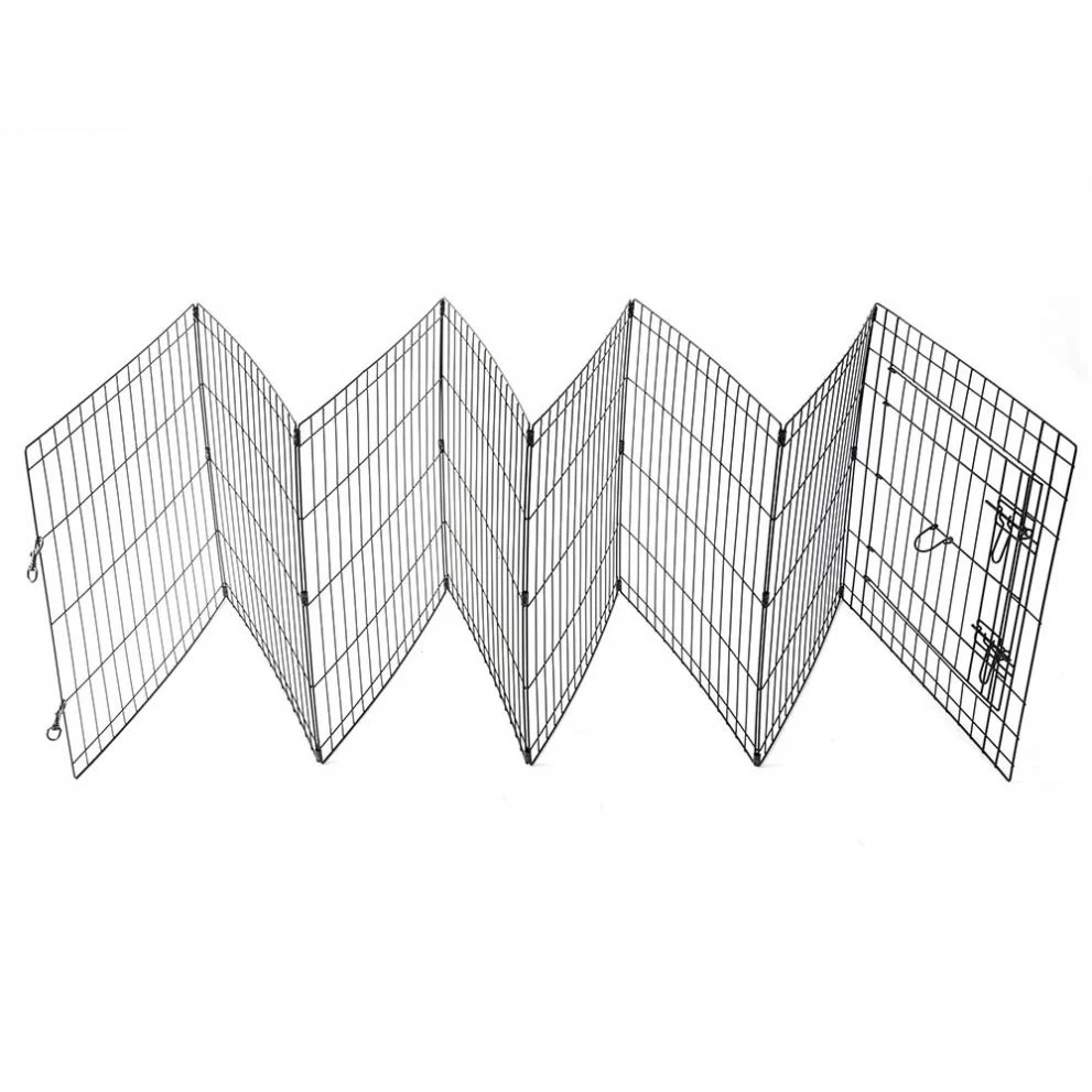 Venta caliente fuerte alambre de metal plegable Casa Suelo jaula de perro Duraderos Metal Collapsible Cages para perro con mango y cerradura