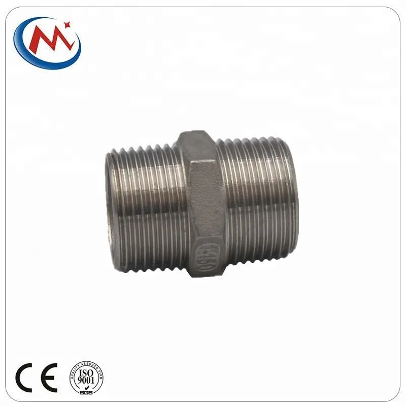 ASTM A733 Stainless Steel SS304 316 Male NPT BSPT Threaded Hex Head Nipple