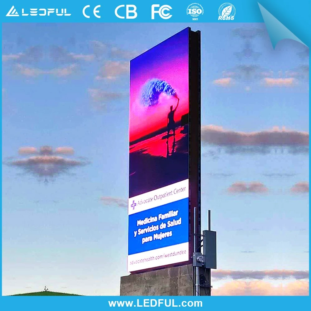 P10 doble exterior se enfrenta a la publicidad Display de LED de color giratoria