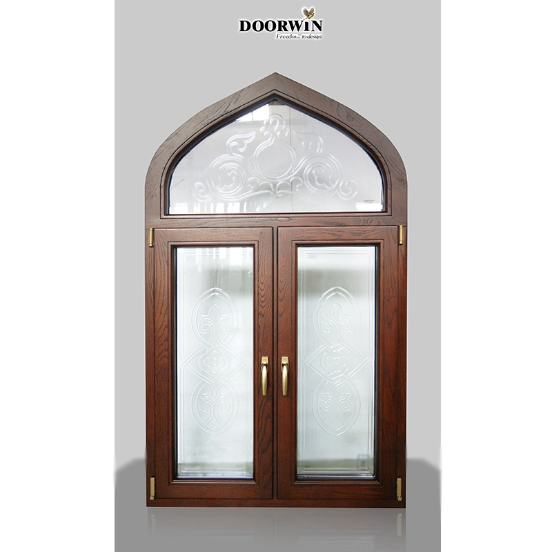 Villas &amp; High-End Construction/Building Champagne Dw-Casement Wood Aluminum Aluminium Fix Window