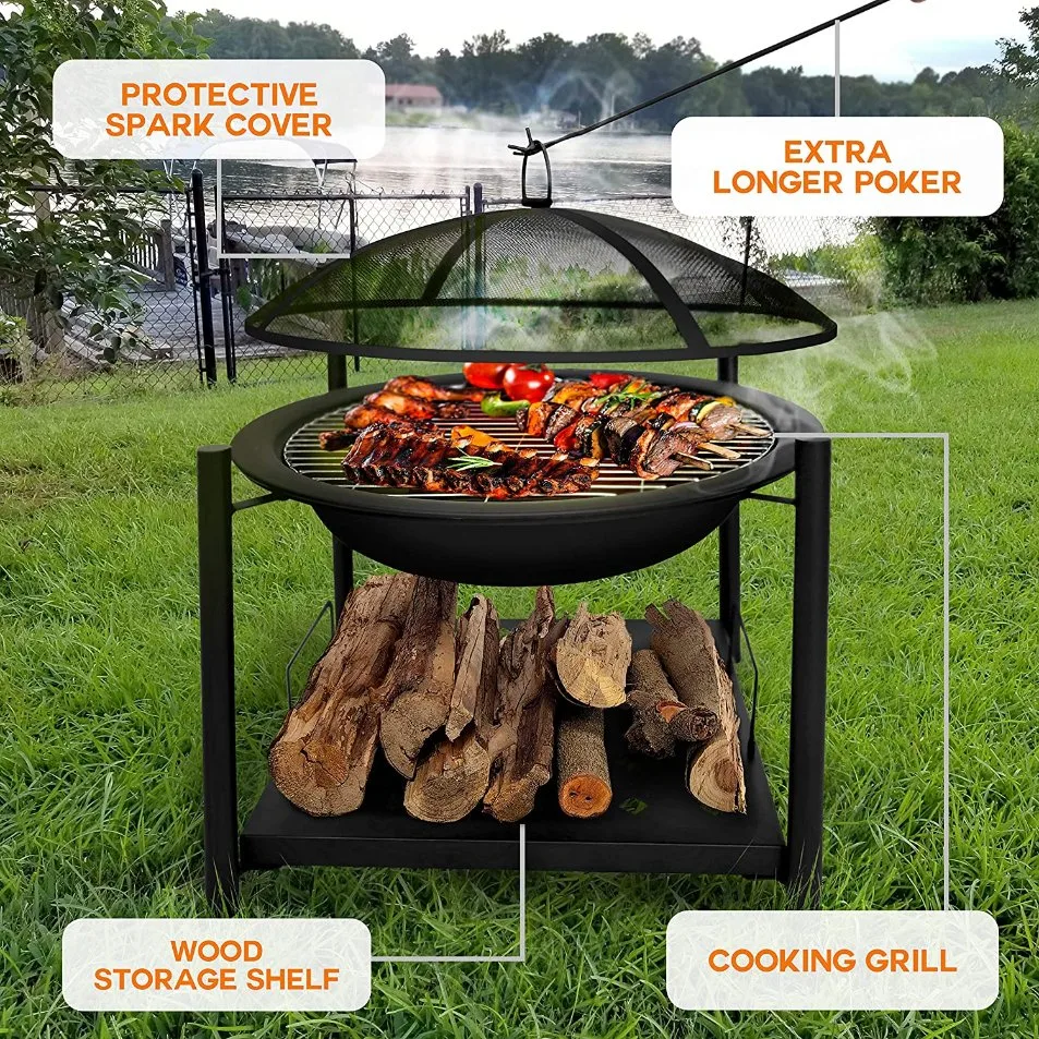 Fire Pit and BBQ Grill for Outdoor