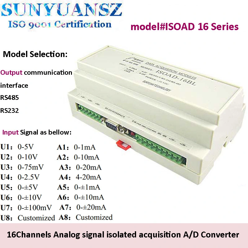 Analog Signal to Digital Signal Module RS485 RS232 Modbus RTU 4-20mA 0-10V Data Acquistion