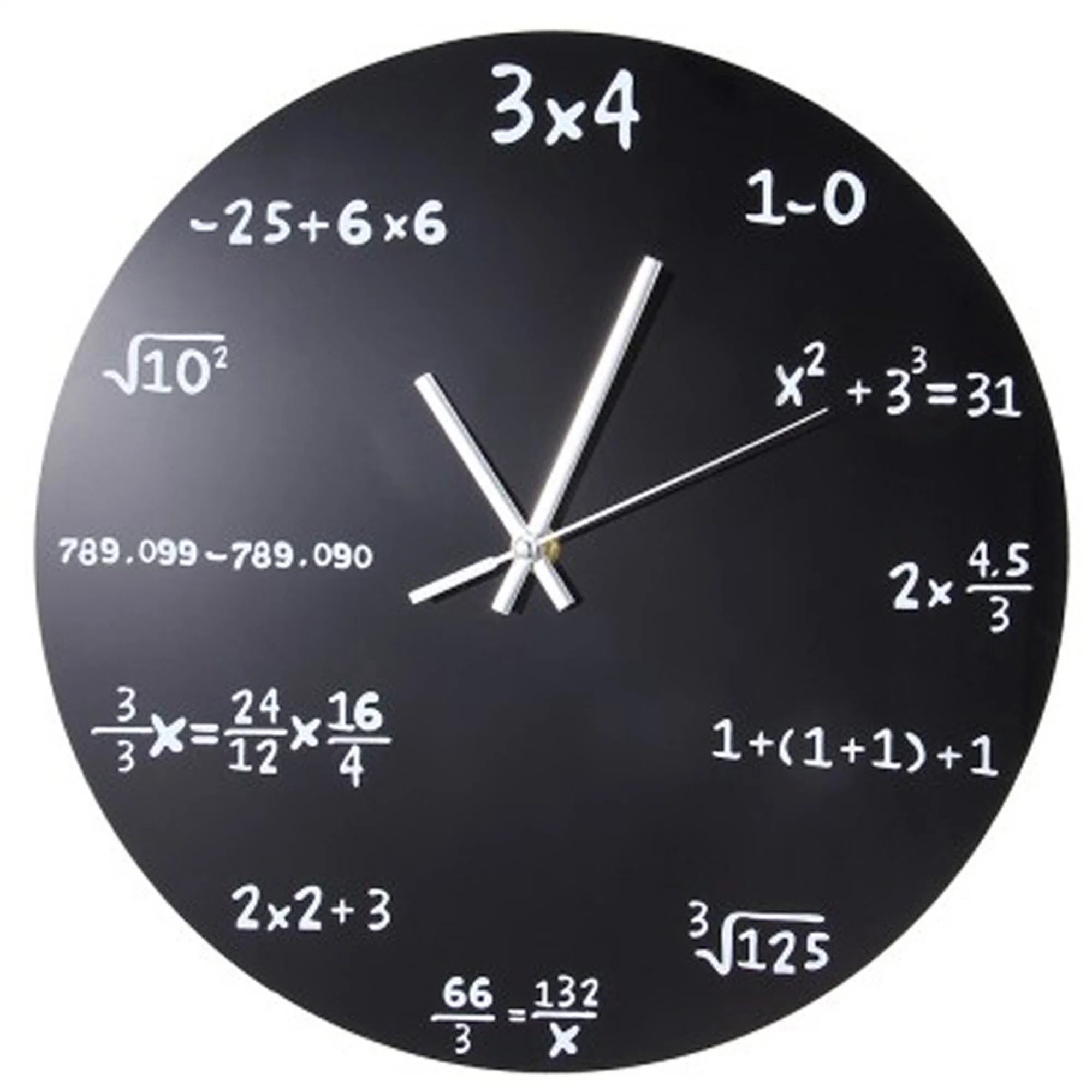 Unique Wall Clock Each Hour Marked by a Simple Math Equation Math Wall Clock