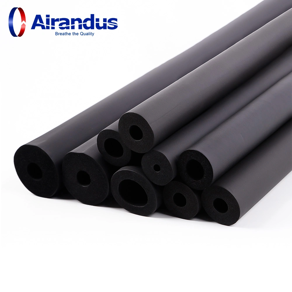 High Temperature Fireproof Tube Air Conditioner Black Plastic Foam Rubber Insulation Pipe