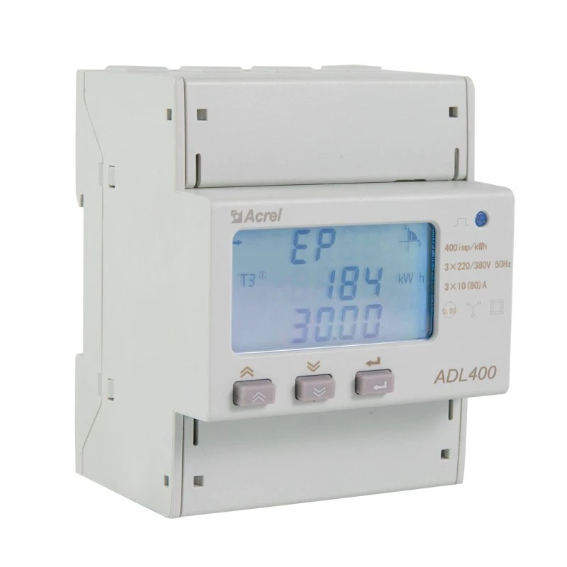 Acrel Adl400 شاشة LCD ثلاثية الأطوار DIN Rail Installation Smart Energy متر