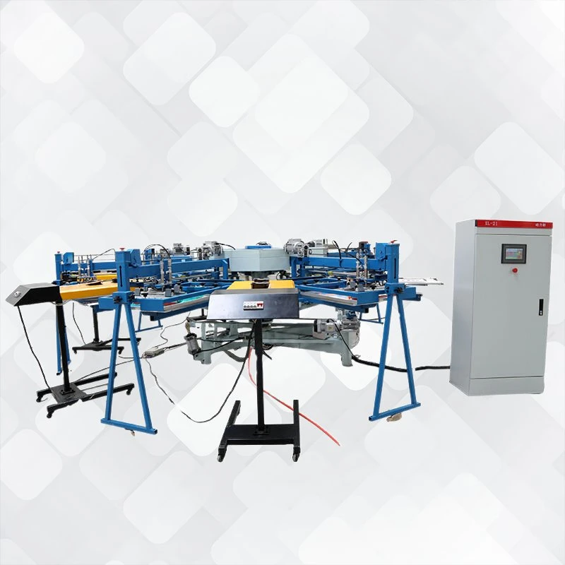 6 Color Automatic Rotary Textile Screen Printing Machine for T-Shirt Printing