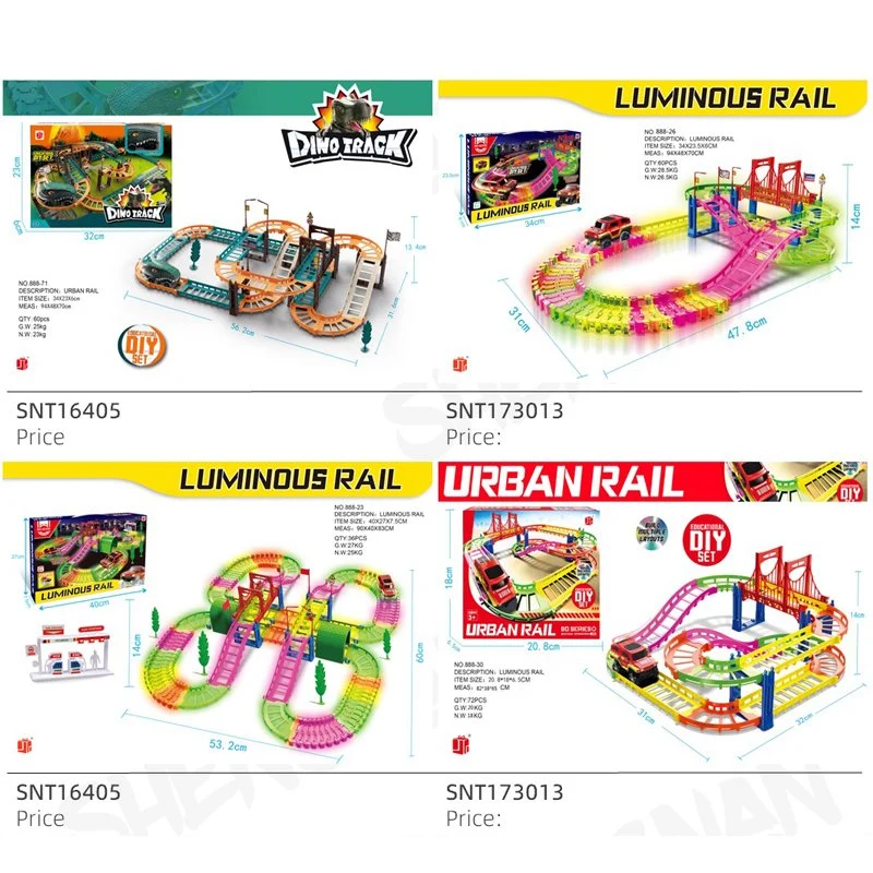 Auto Bahn Track Elektro Dinosaurier Kinder Set Race Kunststoff Kinder Eisenbahnspielzeug