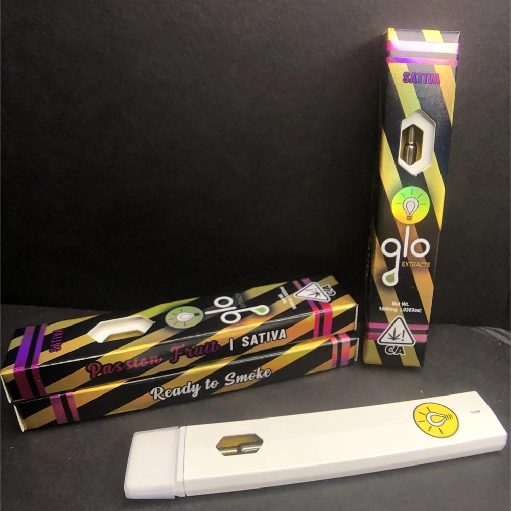 Venta en caliente Extractos vacíos de Glo Diposable VAPE Pen Pod DAB Wax 1000mg 1ml 1,0ml 1 Gram Ceramic Coil CB. D th. C Delt. A 8 D8 C02 recargable E CIG VAPE