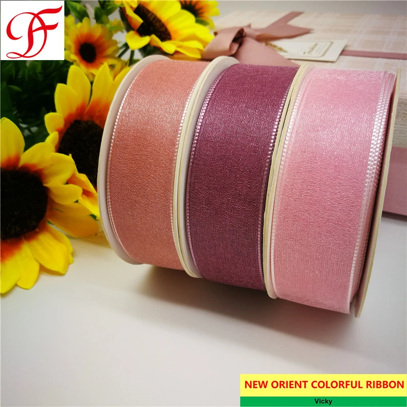 Wholesale/Supplier Grosgrain/Pethersham Satin Shinning Organza/Sheer Twill, Metallic, Herringbone Ribbon for Bows/Decoration/Xmas/Wrap/Garments Accessories/Christmas