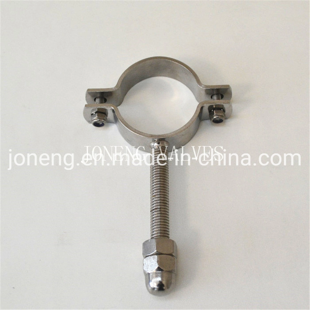 Stainless Steel Sanitary SMS DIN ISO Adjustable Threaded Pipe Split Ring Pipe Hanger with Red Inser