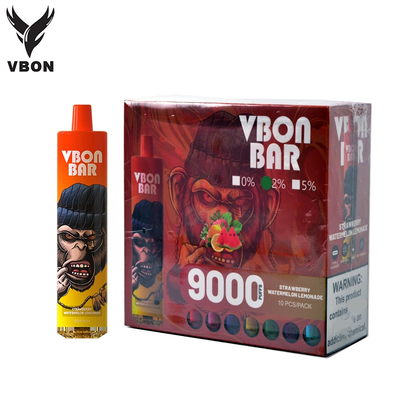 Shenzhen Vbon Factory 9K Puffs Disposable/Chargeable Cigarette Pod 30+ Flavors 9000puff Bar Vape Puff