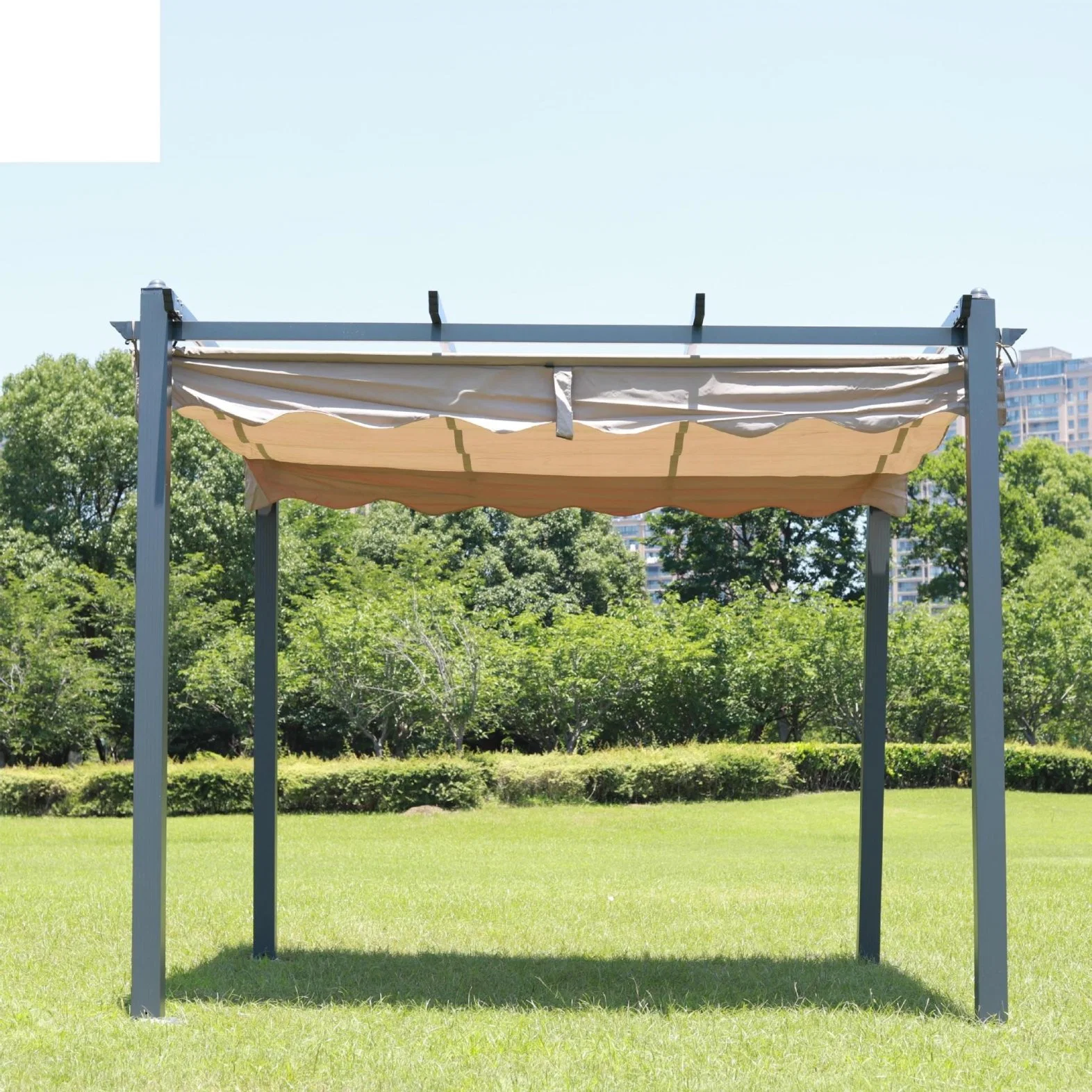 Sun Shade Canopy Patio Metal Shelter for Garden Porch Outdoor Retractable Pergola