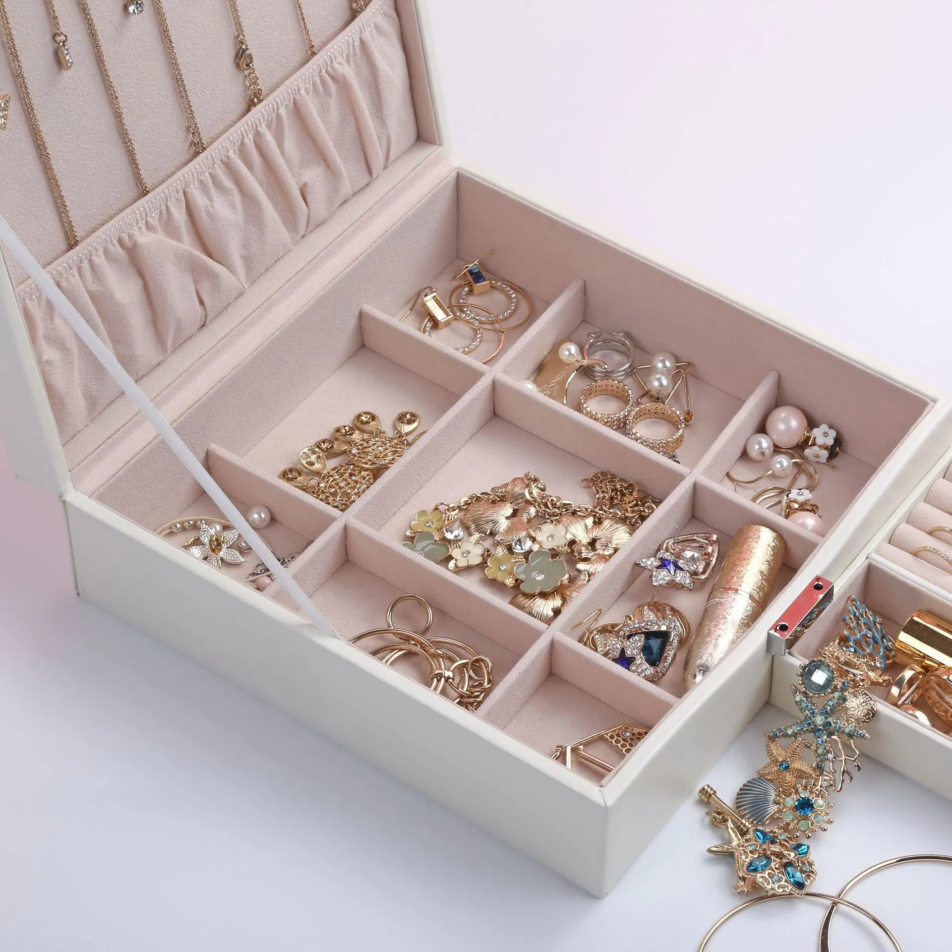 New Design Luxury/High quality/High cost performance /Square Wooden//Leather/Velvet Factory Jewelry Watch Cosmetic Perfume Gift Packaging Set Storage Box Wholesale/Supplier