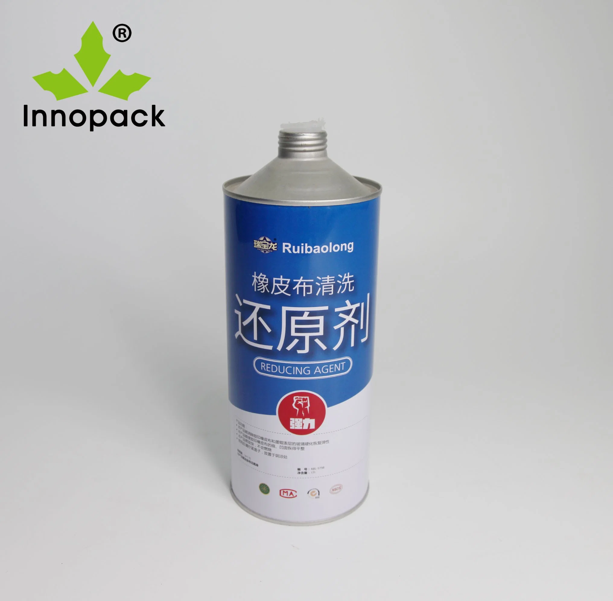 Round 1LTR Empty Tin Can for Brake Fluid Oil Chemical Metal Tin Packaging for Sale