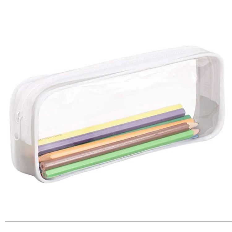 À prova de Bolsa de fecho de correr em PVC transparente Eco-Friendly Papelaria Pen caso meninos meninas claro bolsas de lápis