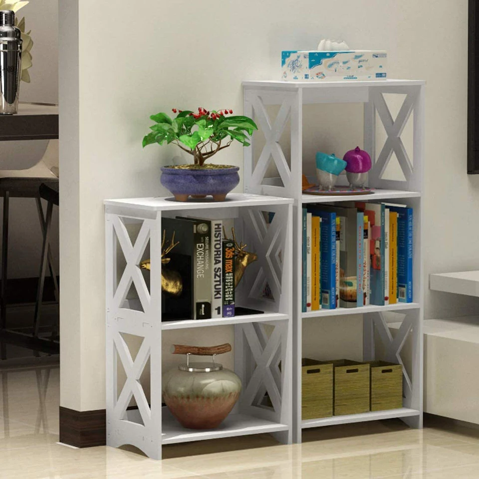 Bookcase 3 Tier Small Bookshelf Kids Open Shelves Standing Book Storage Case Shelf Display Rack Table