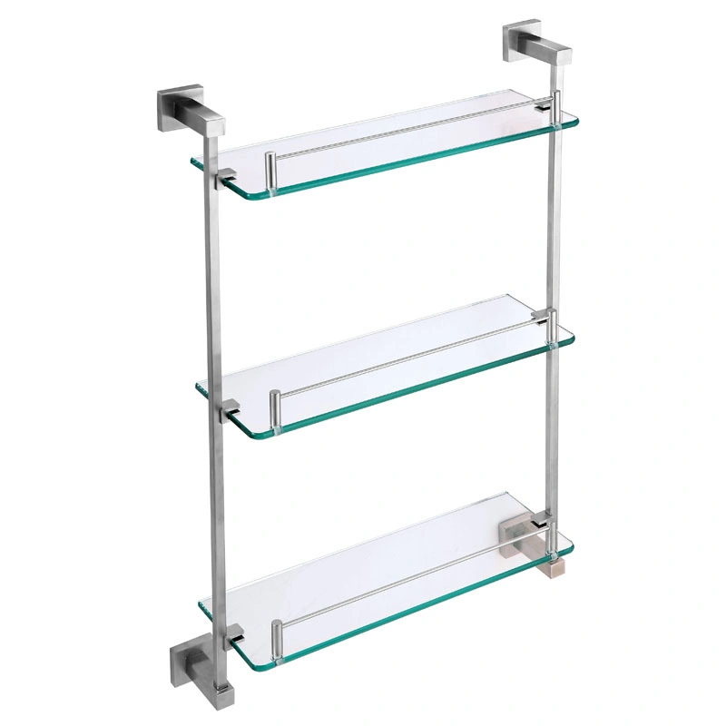 Bathroom Double and Triple Shelving Tempered Glass Storage Shelf