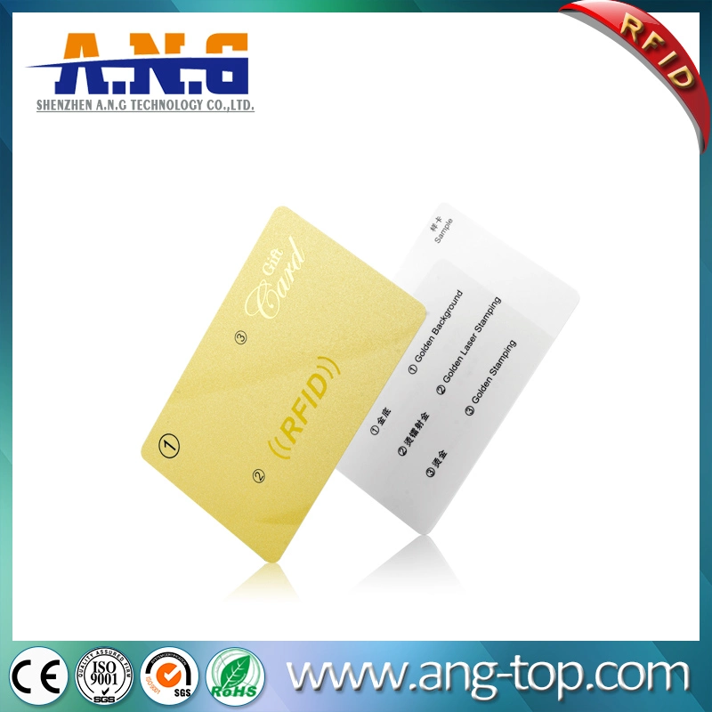 Offset Printing PVC Contactless Business IC Card with Brush Gold