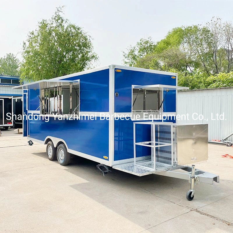 BBQ Coffee Ice Cream Waffle Crepe Food Trailer Fiberglass Braking System Auto Food Truck Food Cart